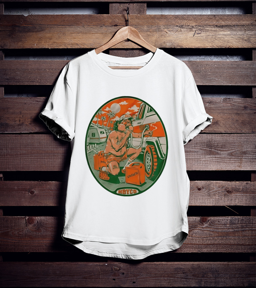 The Red Clay Strays X Soundwaves Creative Hollywood Florida 2026 Ellipse Shape HBYCO Unleaded Palm Trees Moon Retro Camper Scene T-Shirt