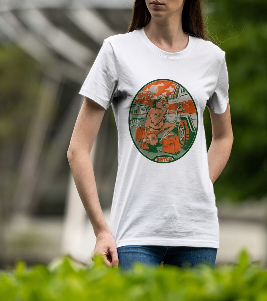 The Red Clay Strays X Soundwaves Creative Hollywood Florida 2026 Ellipse Shape HBYCO Unleaded Palm Trees Moon Retro Camper Scene T-Shirt