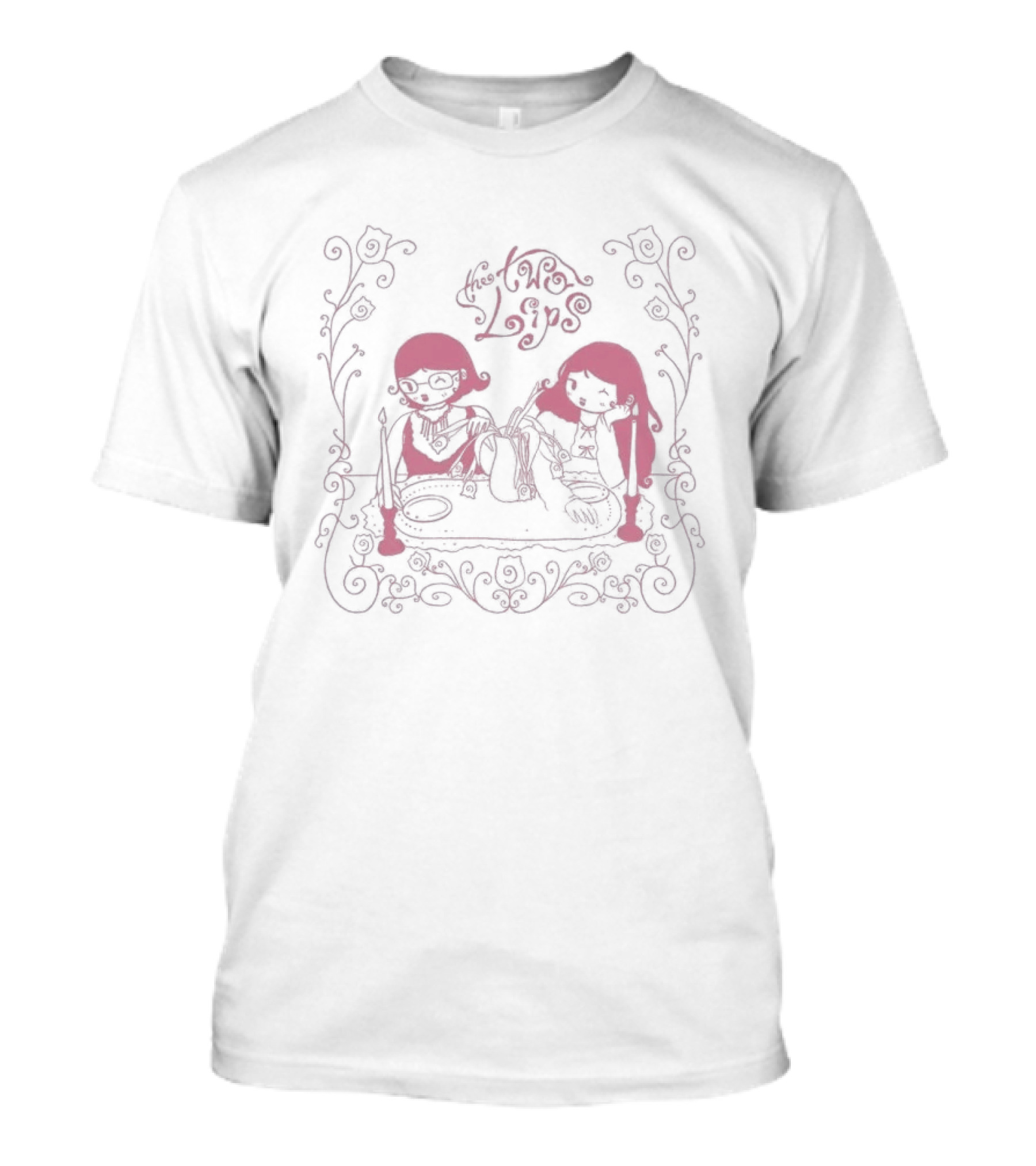 The Two Lips Girl C'mon Vintage Style Decorative T-Shirt