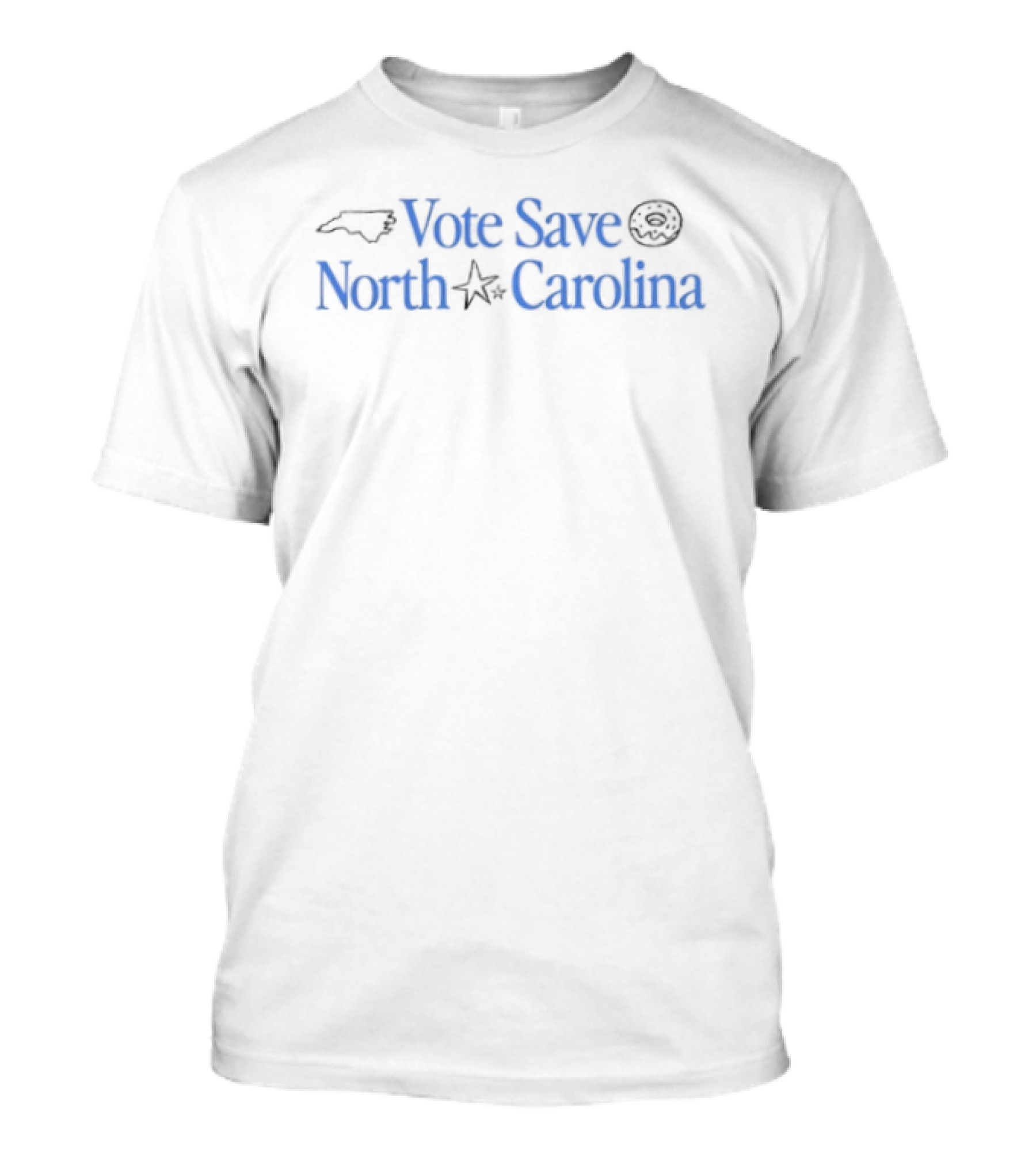 Vote Save North Carolina NC Outline State Map And Star T-Shirt