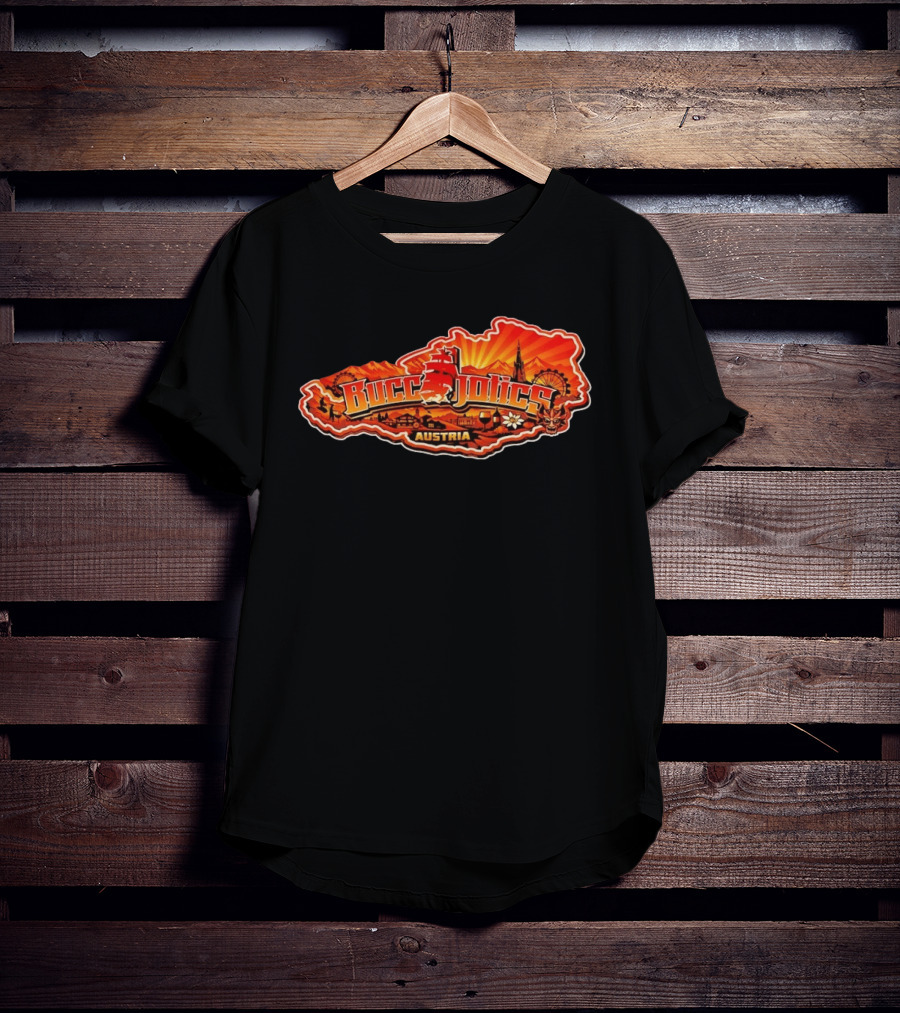 Buccaholics Austria Map With Mountains And Ferris Wheel T-Shirt