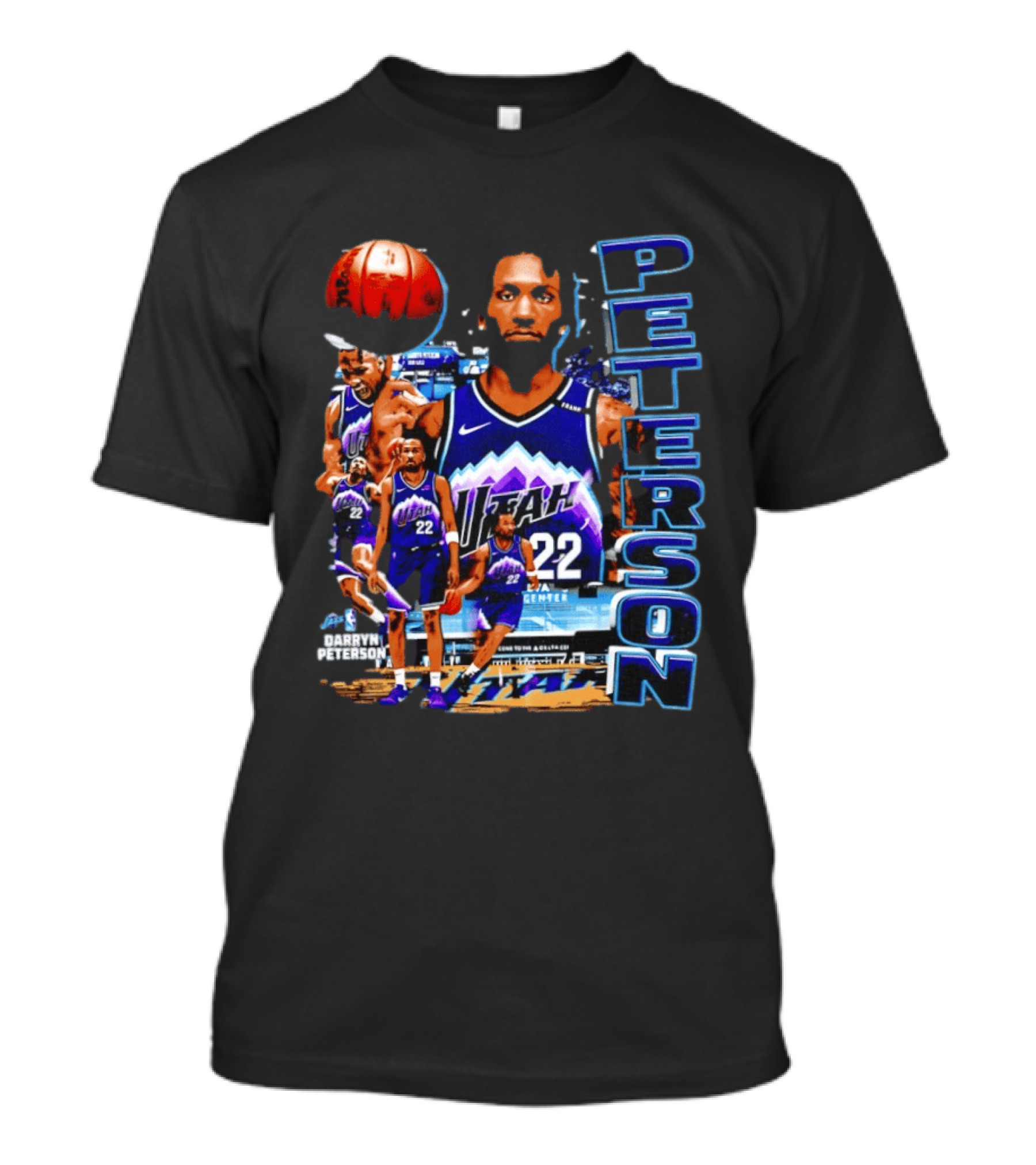 Utah Jazz Darryn Peterson NBA Player Collage Peterson 22 T-Shirt