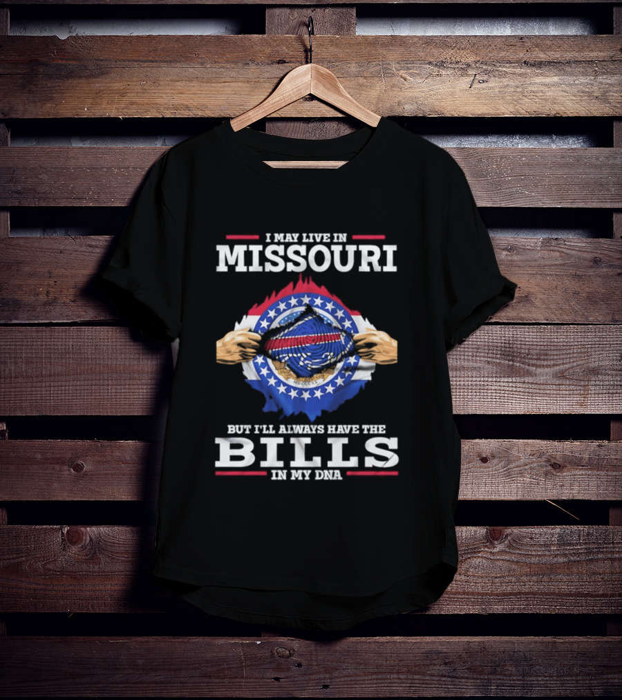 Missouri Resident Buffalo Bills Fan At Heart With Team DNA T-Shirt