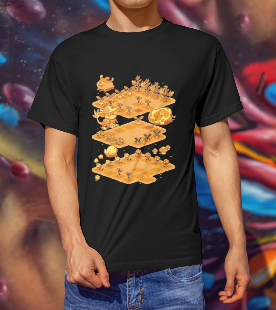 GDQ Happy Harvest Farm Simulation Cute Animals And Crops T-Shirt