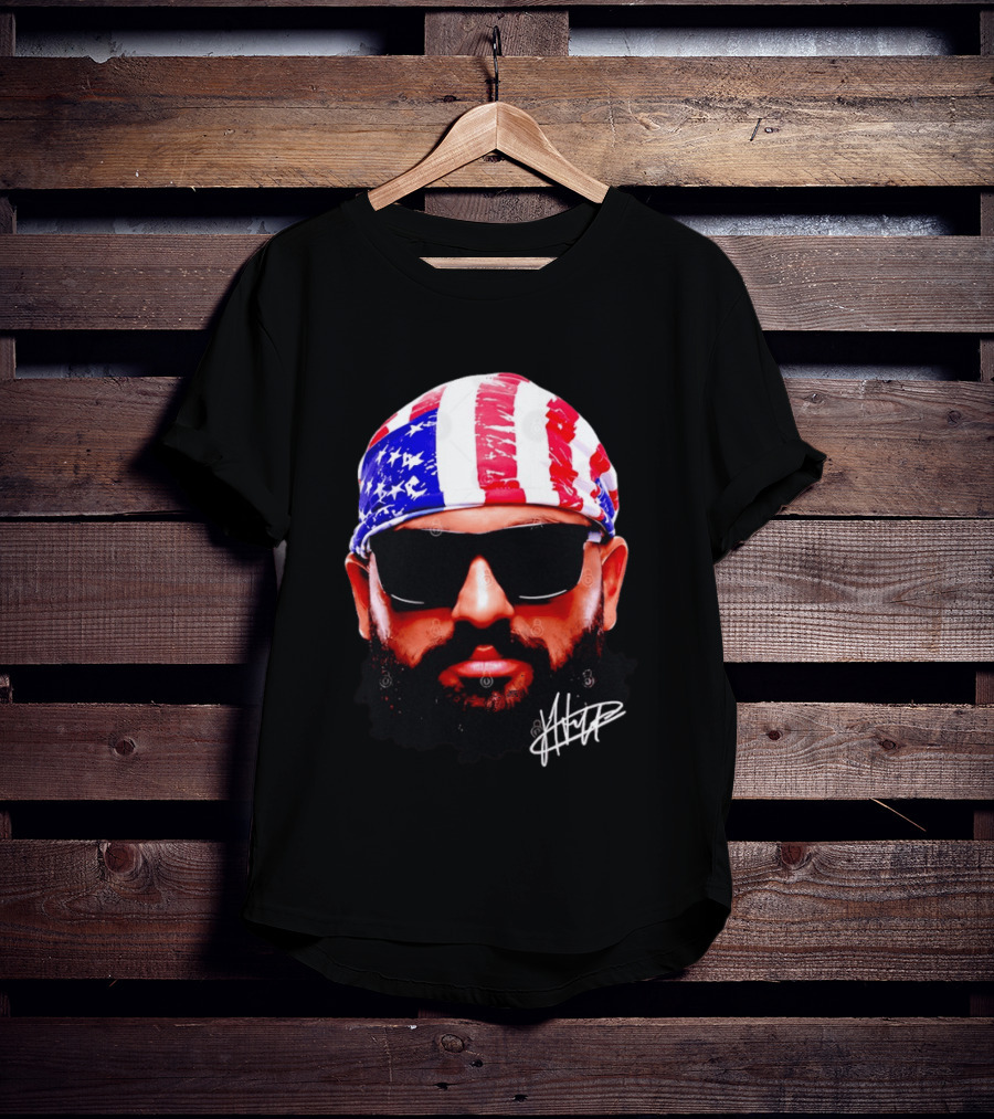 Josh Hokit American Flag Bandana UFC Signature T-Shirt