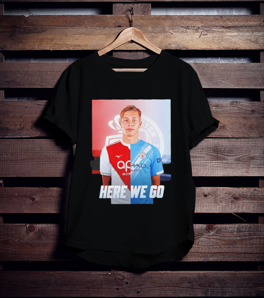 Mathys Detourbet Manchester City AS Monaco Transfer Here We Go T-Shirt