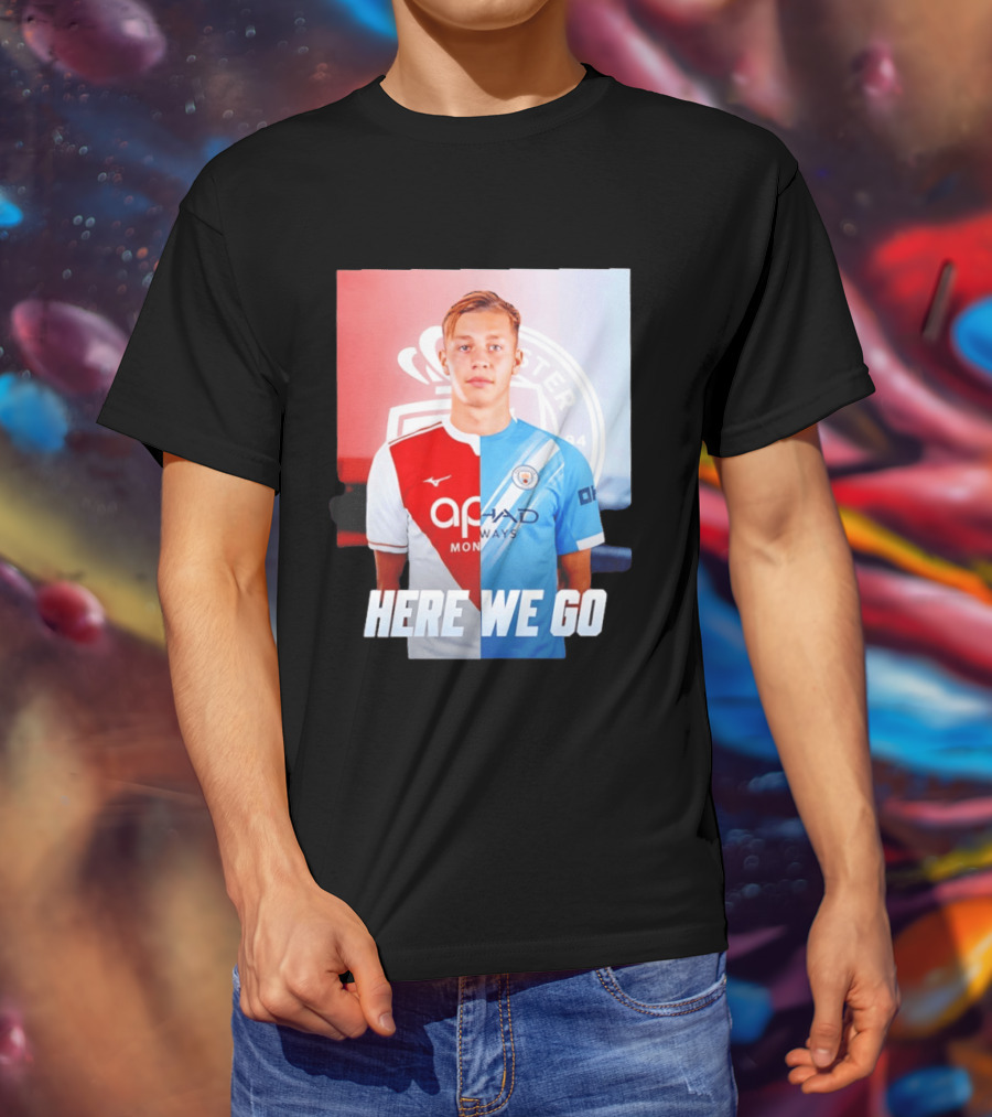 Mathys Detourbet Manchester City AS Monaco Transfer Here We Go T-Shirt