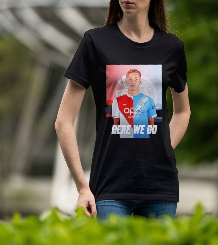 Mathys Detourbet Manchester City AS Monaco Transfer Here We Go T-Shirt