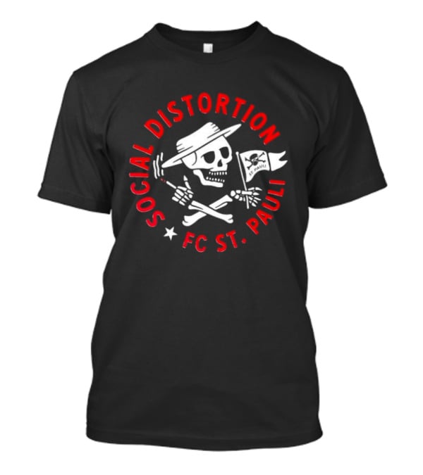 Social Distortion FC St Pauli Punk Rock Skull And Crossbones With Flag T-Shirt