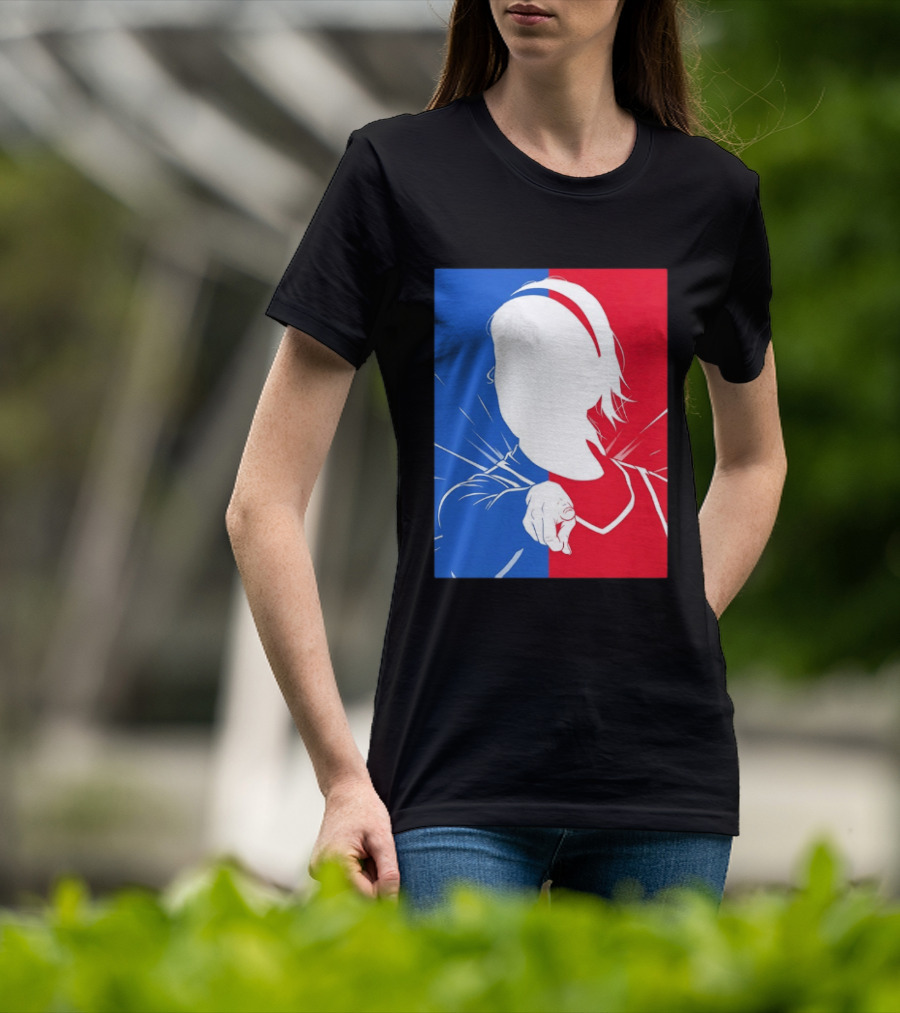 Sophie Cunningham Indiana Fever WNBA Player Silhouette Blue Red T-Shirt