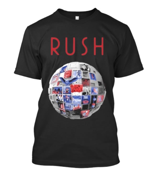 Rush All The World's An Album Tour 2026 2027 History Iconic Sphere Collage T-Shirt