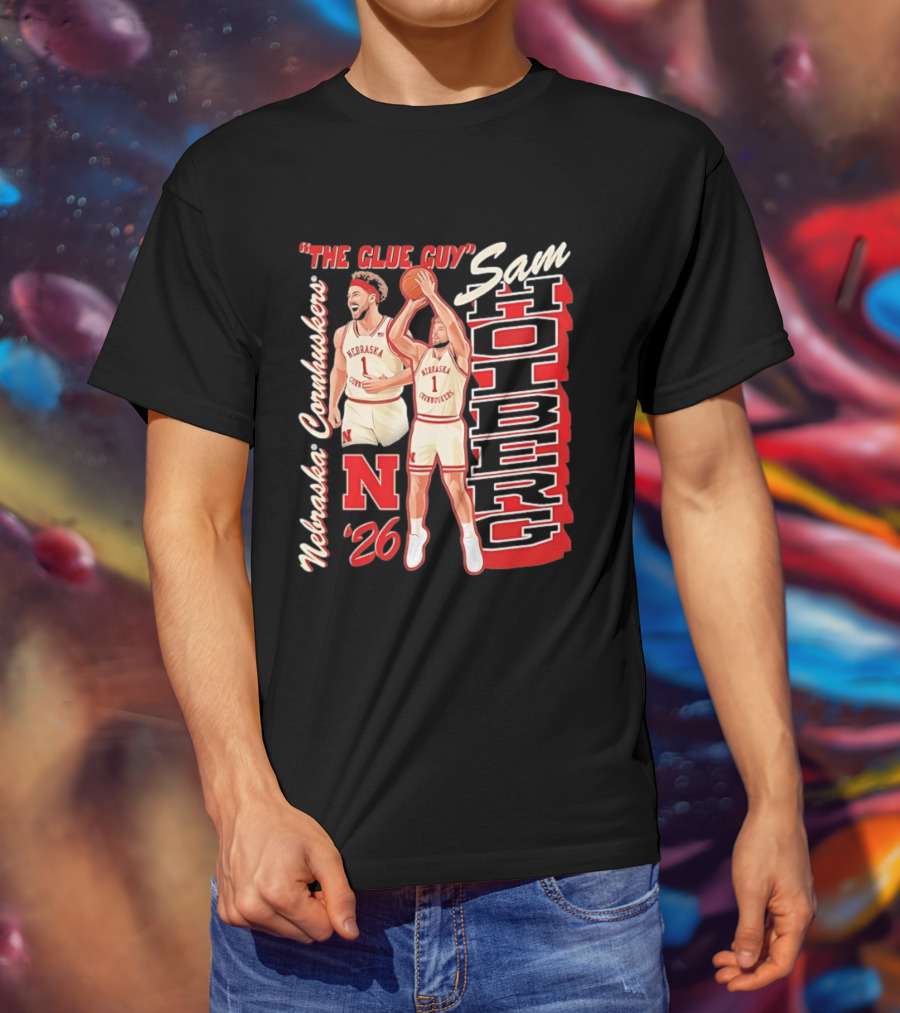 Nebraska Cornhuskers Sam Holberg The Glue Guy Basketball '26 T-Shirt