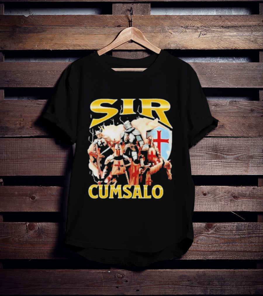 Sir Cumsalo Medieval Crusader Knights With Shield And Cross T-Shirt