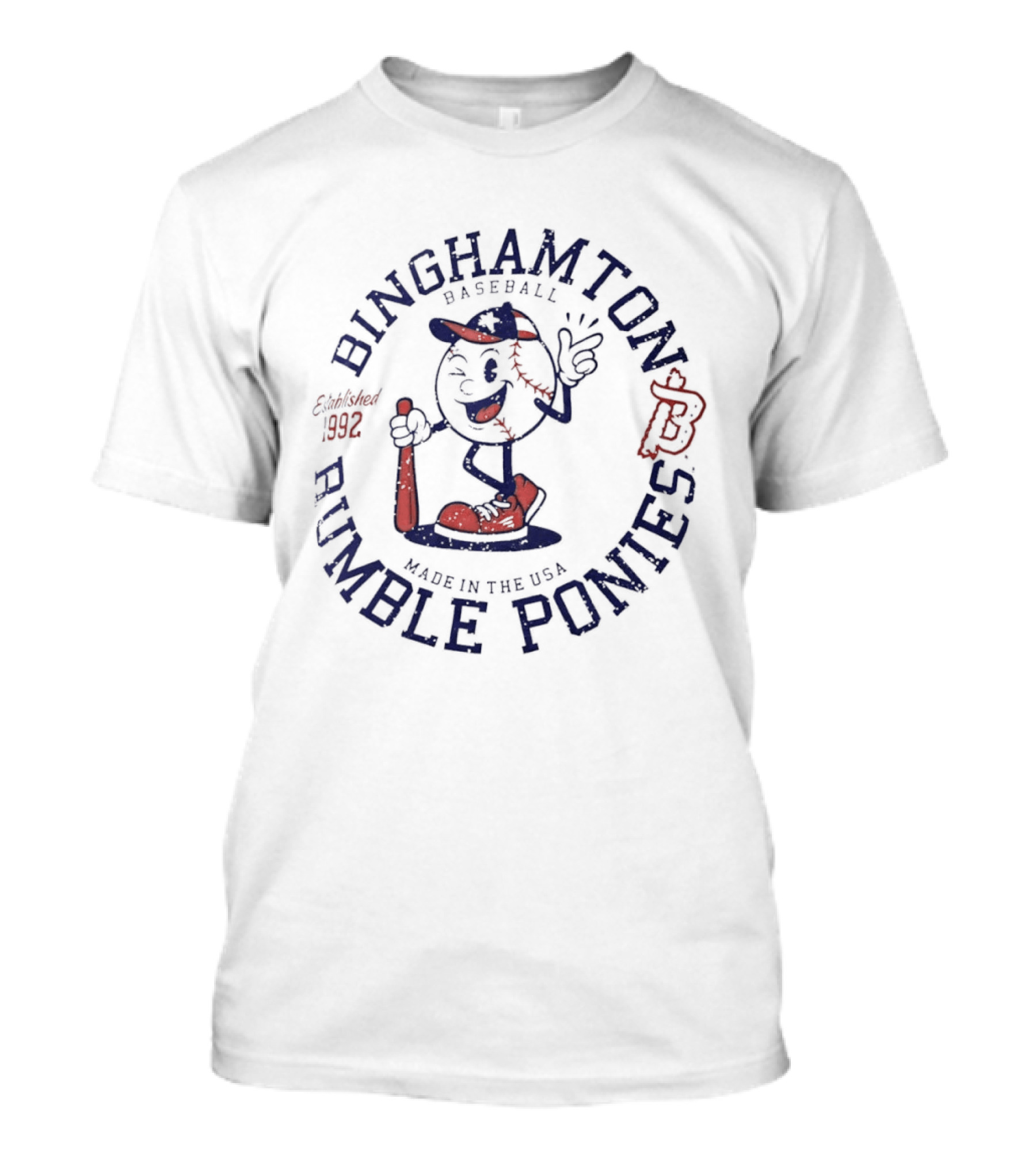 Binghamton Rumble Ponies Baseball Made In The USA Fourth Of July America's 250th Celebration T-Shirt