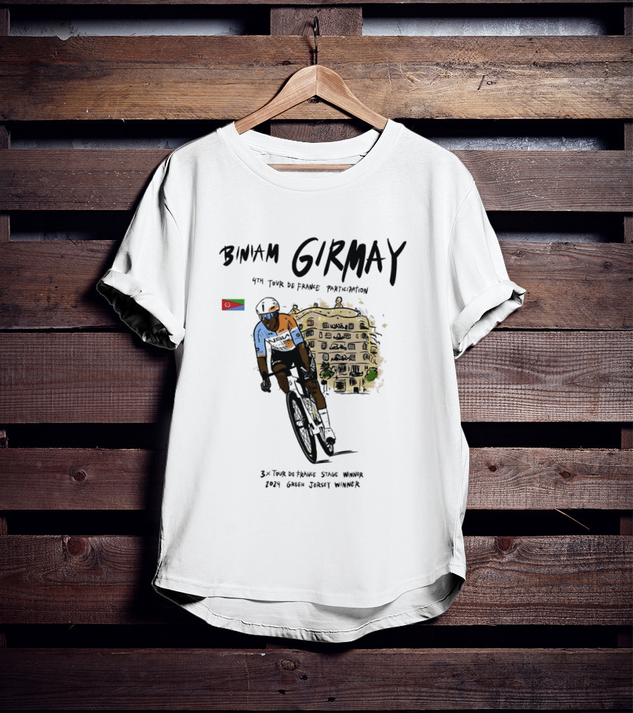 Biniam Girmay 4th Tour De France Participation 3x Stage Winner 2024 Green Jersey Winner T-Shirt