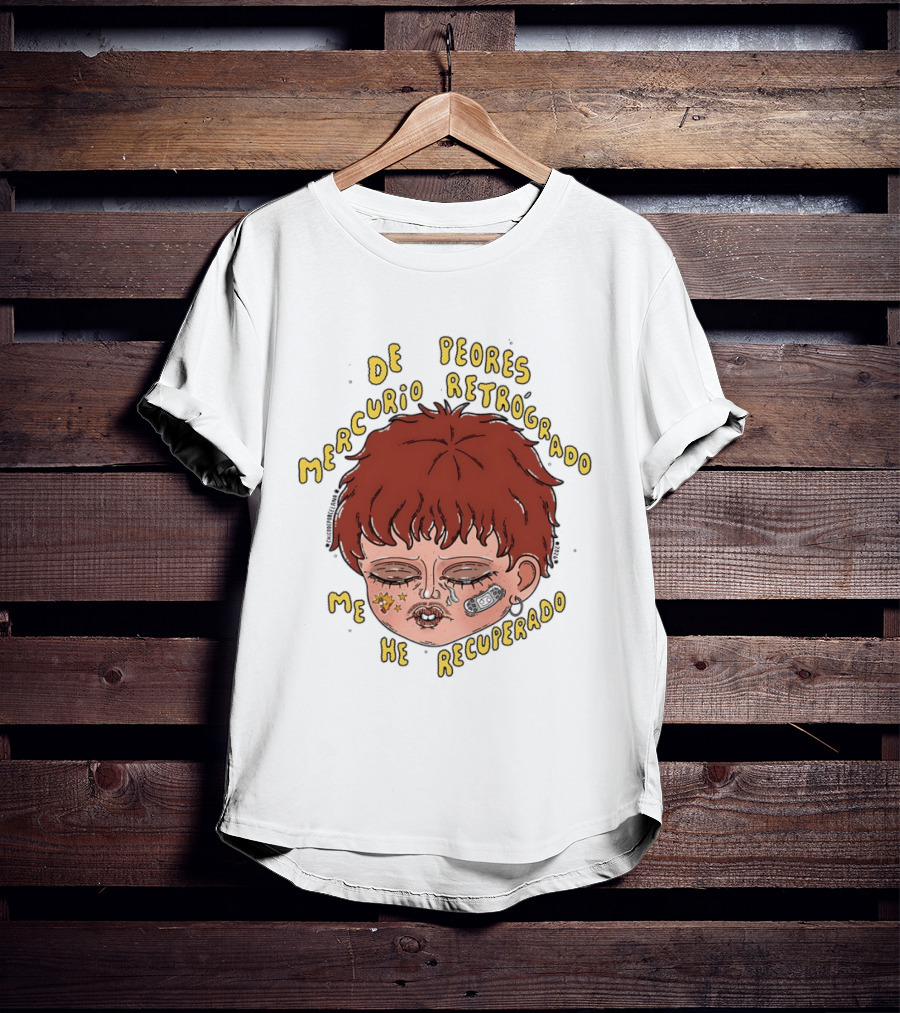 Mercurio Retrógrado De Peores Me He Recuperado Cara Llena De Estrellas Y Maquillaje Artístico T-Shirt