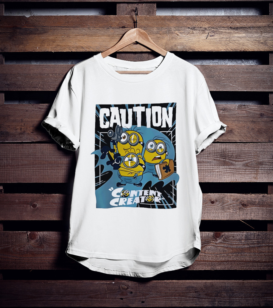 Caution Minions Content Creator Camera Book T-Shirt