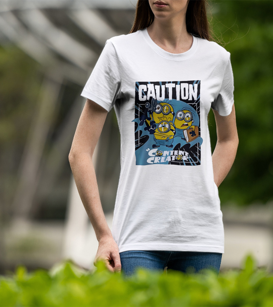 Caution Minions Content Creator Camera Book T-Shirt