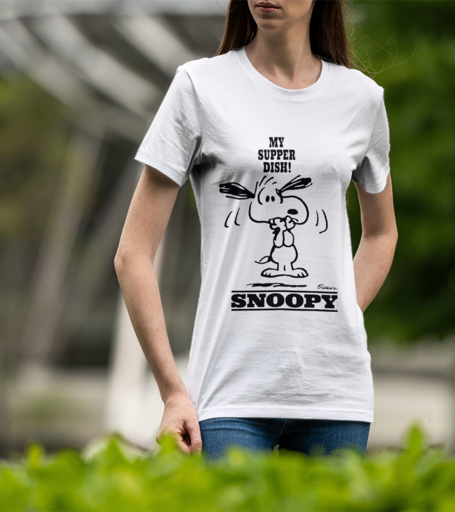 Snoopy My Supper Dish Peanuts Charlie Brown T-Shirt