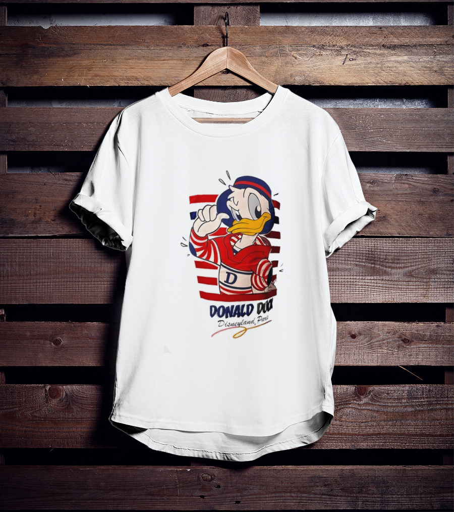Donald Duck Disneyland Paris Red And White Striped Outfit T-Shirt