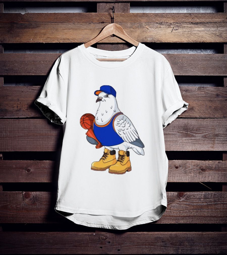 NYC Pigeon New York Forever Basketball Player Cartoon Pigeon In Jersey With Basketball T-Shirt