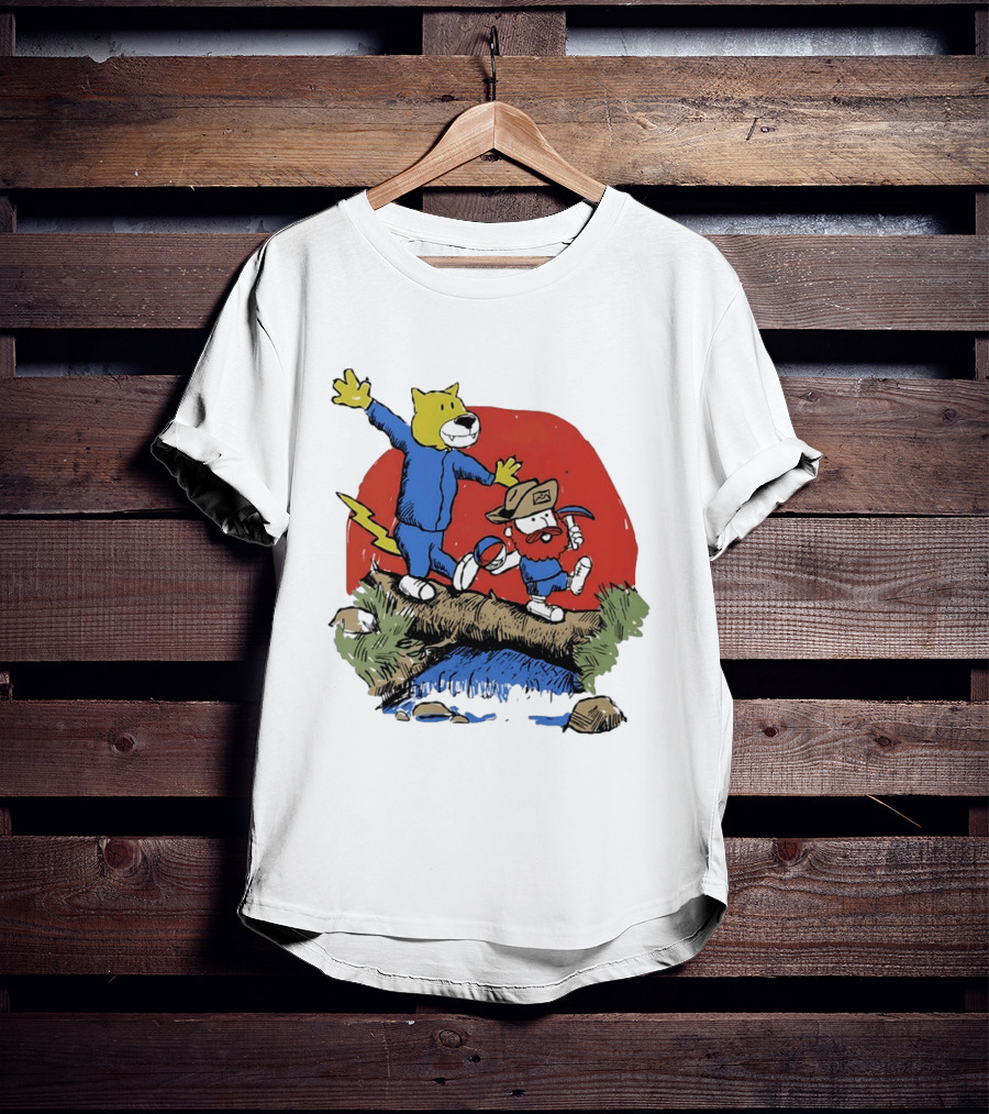 Denver Nuggets Rocky Mountain Lion Cartoon Adventure With Basketball T-Shirt