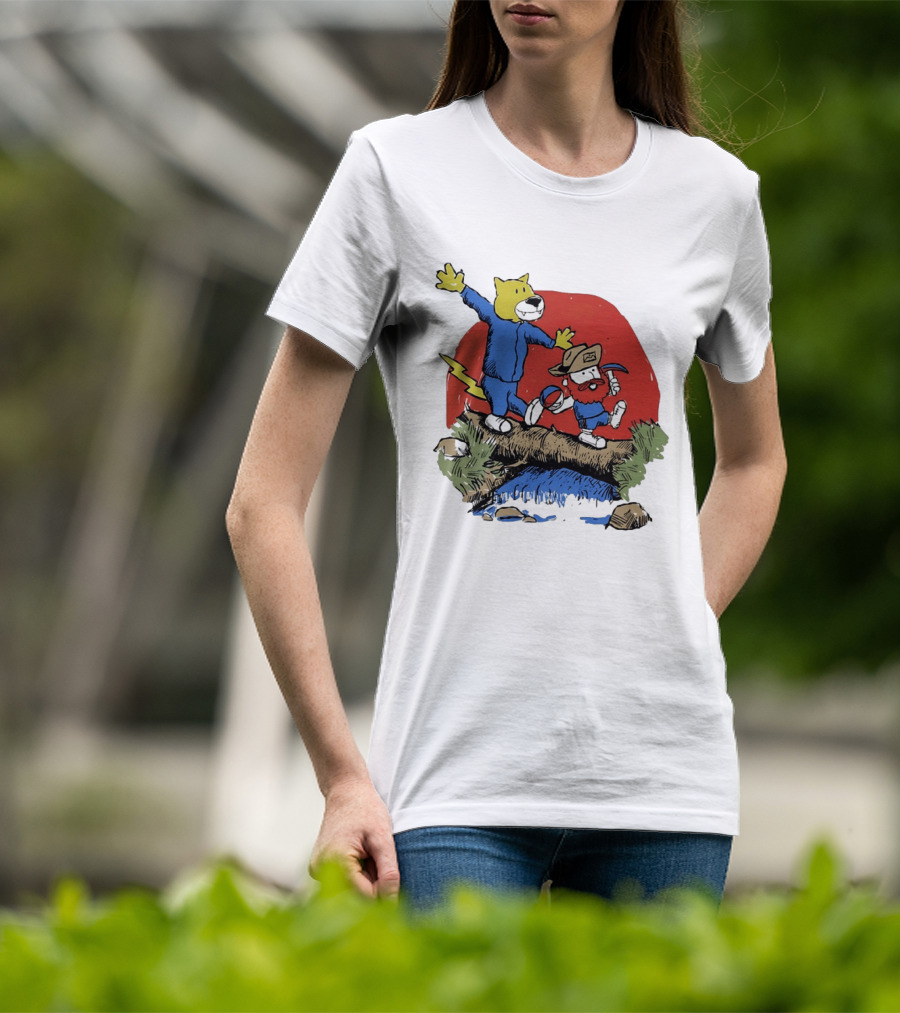 Denver Nuggets Rocky Mountain Lion Cartoon Adventure With Basketball T-Shirt