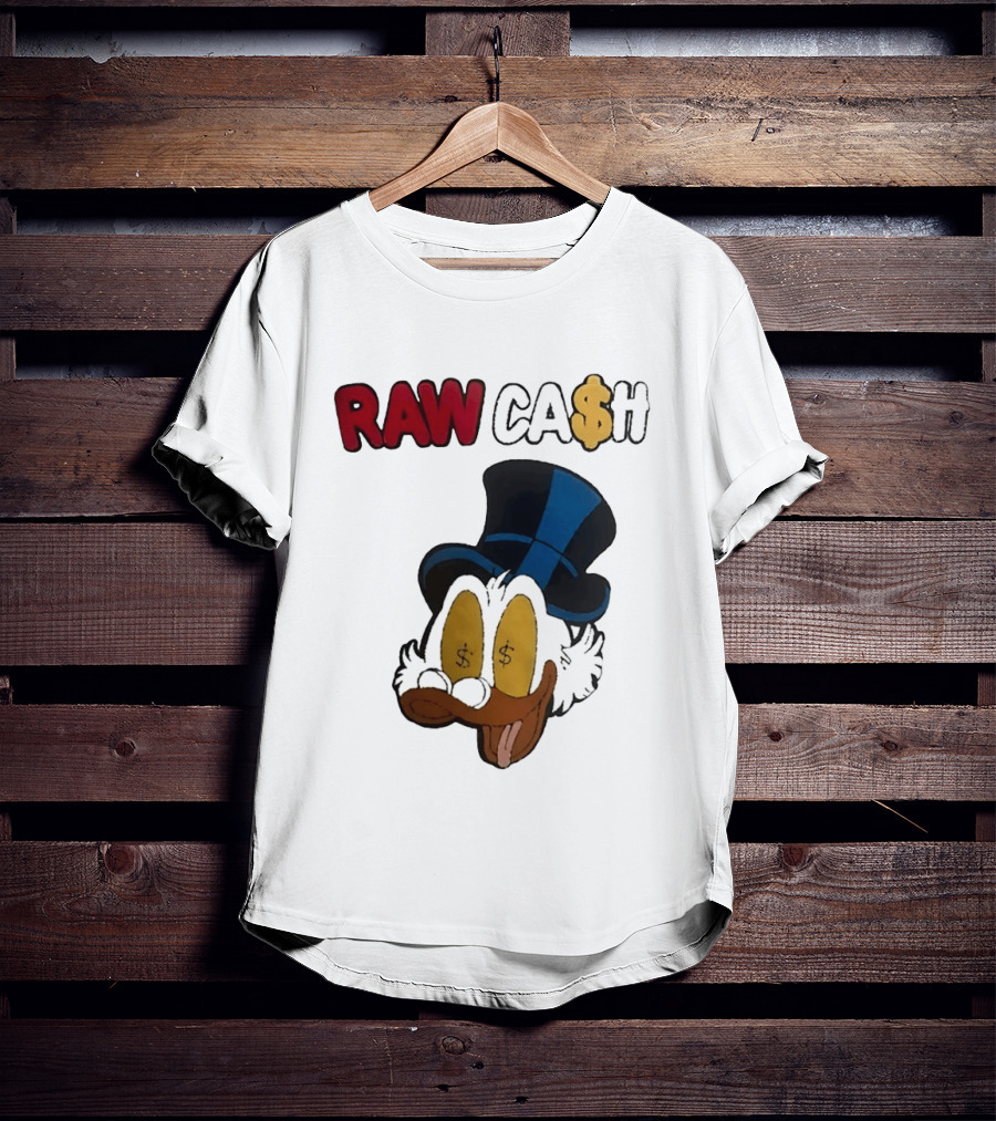 RAW CA$H Duck Eyes Dollar Sign Hat T-Shirt