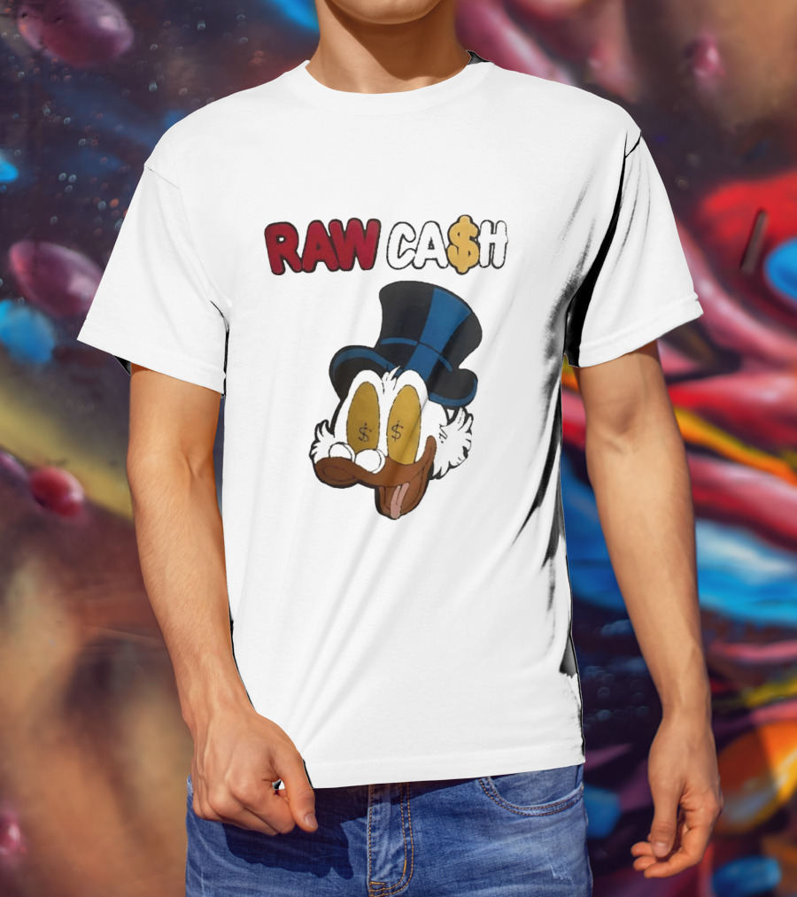 RAW CA$H Duck Eyes Dollar Sign Hat T-Shirt
