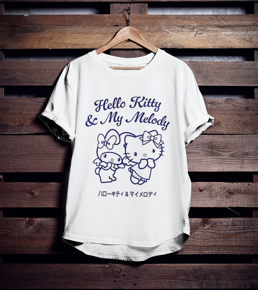 Hello Kitty And My Melody & Japanese T-Shirt