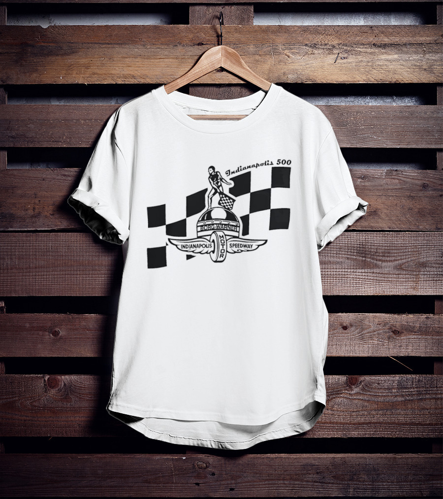 Indianapolis 500 Winged Wheel Checkered Flag T-Shirt