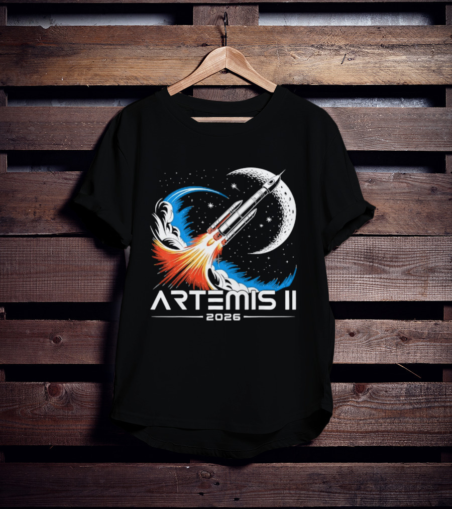 Artemis II 2026 Moon Rocket Space Exploration Launch T-Shirt