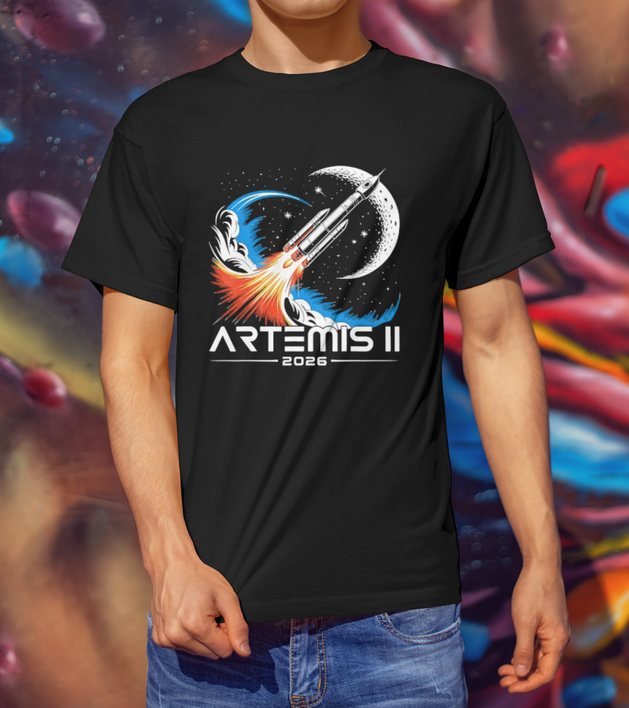 Artemis II 2026 Moon Rocket Space Exploration Launch T-Shirt