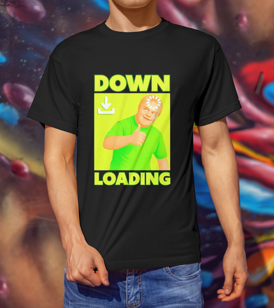 Down Loading Thumbs Up Meme Humorous Internet Guy T-Shirt