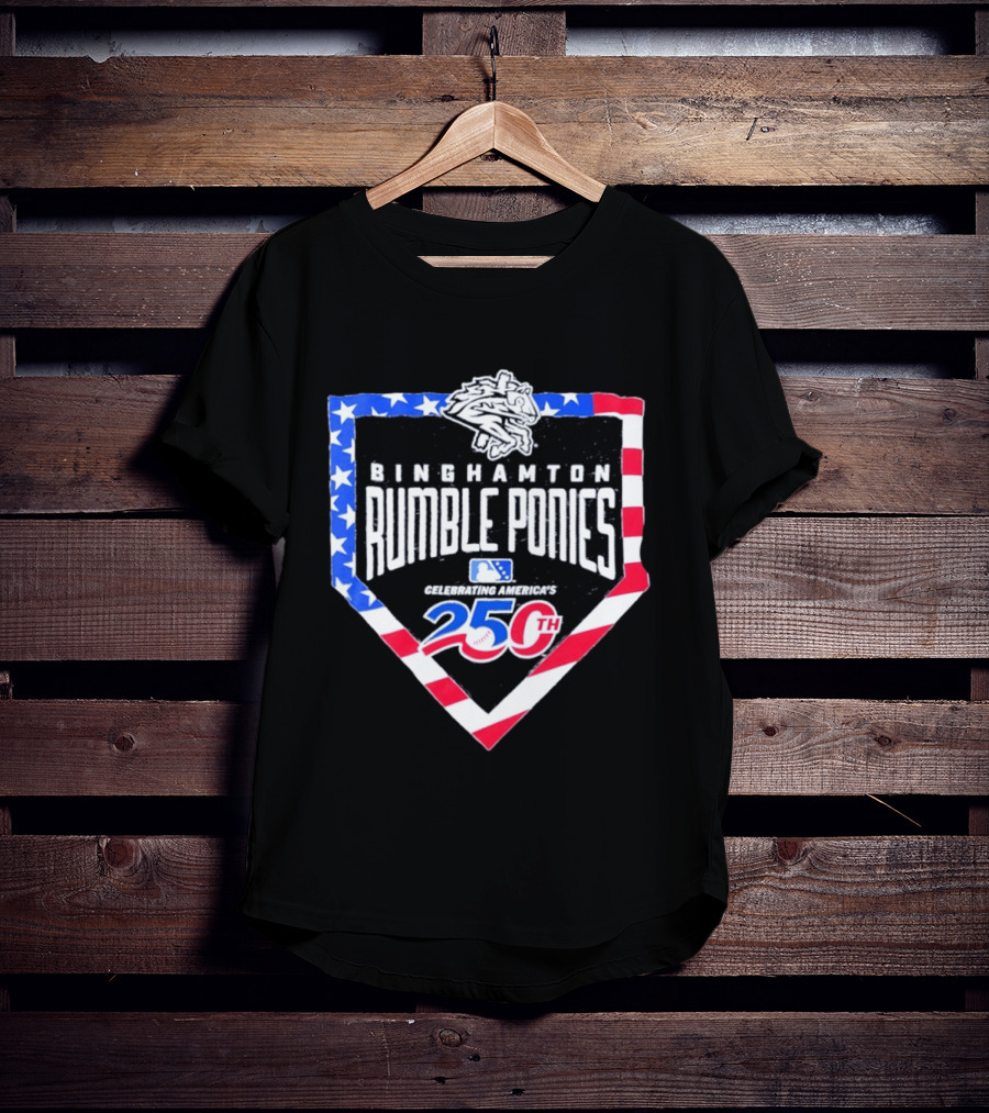 Binghamton Rumble Ponies Celebrating America 250th Anniversary MLB Stars And Stripes T-Shirt