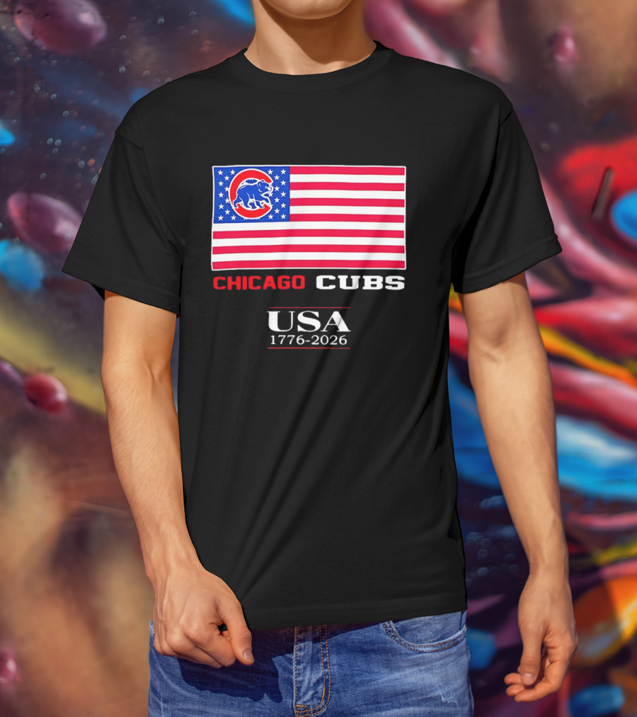 Chicago Cubs USA Flag 1776 2026 Celebration T-Shirt