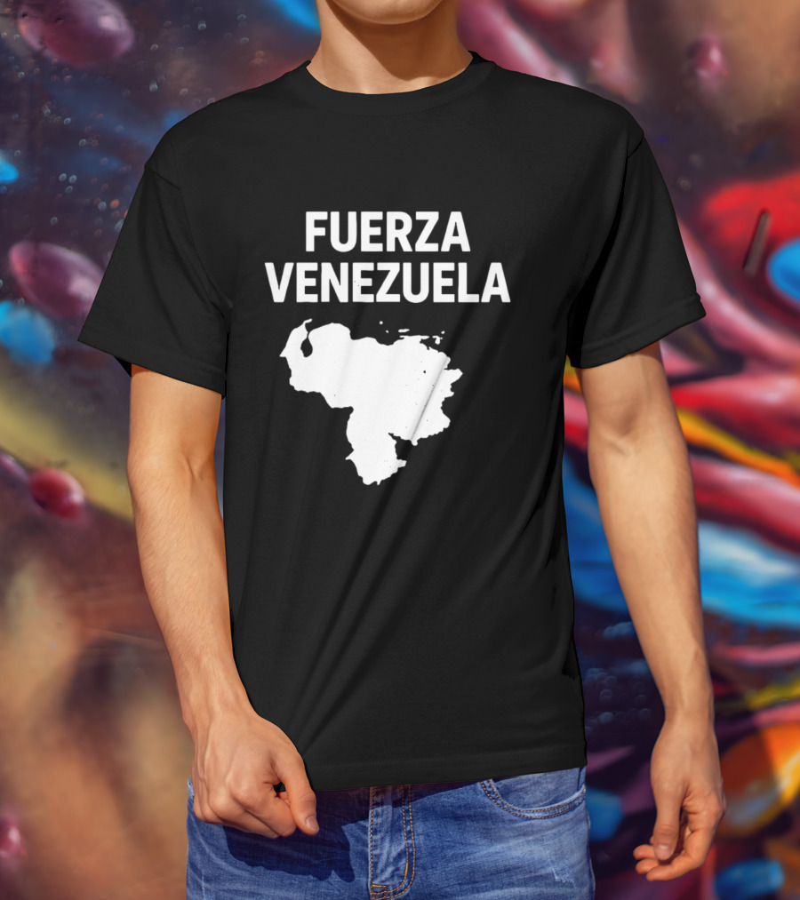 Fuerza Venezuela Map Silhouette Strength Message T-Shirt