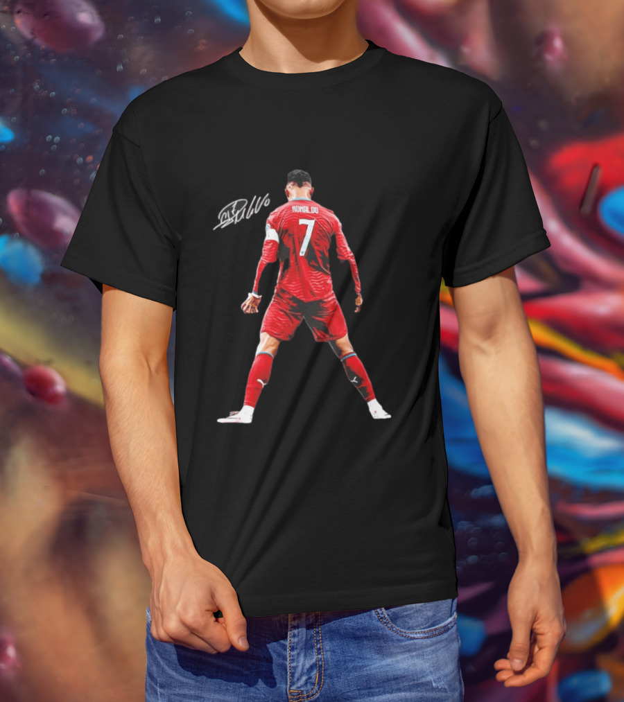 Cristiano Ronaldo Number 7 Portugal National Team Signature T-Shirt
