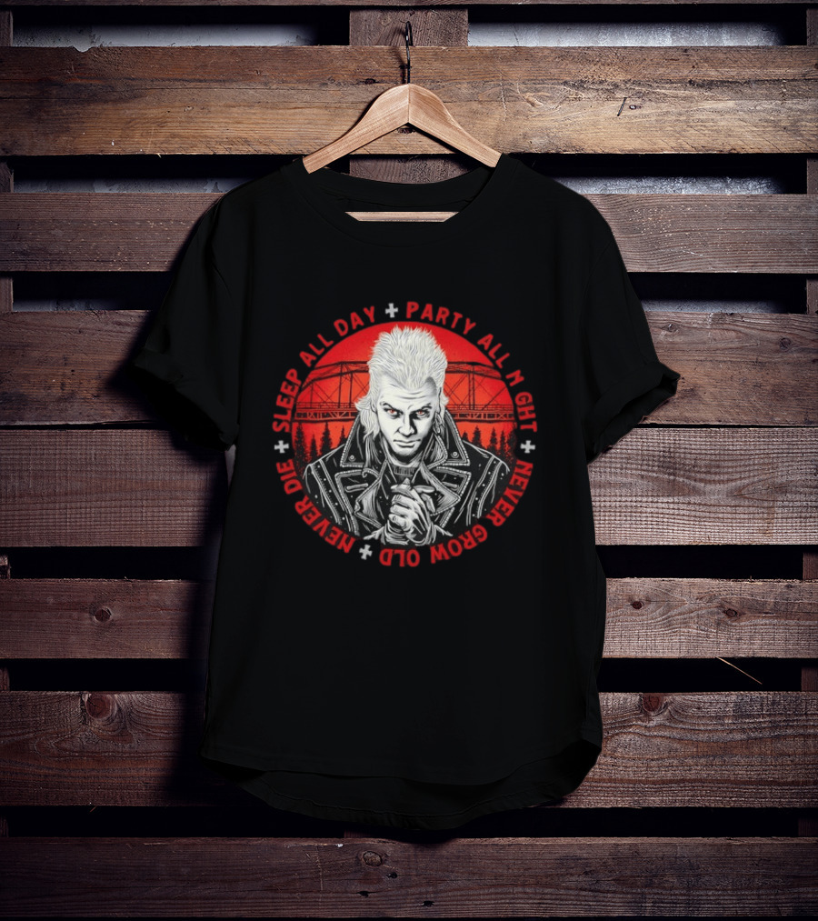 Sleep All Day Party All Night Never Grow Old Never Die 80s Gothic T-Shirt