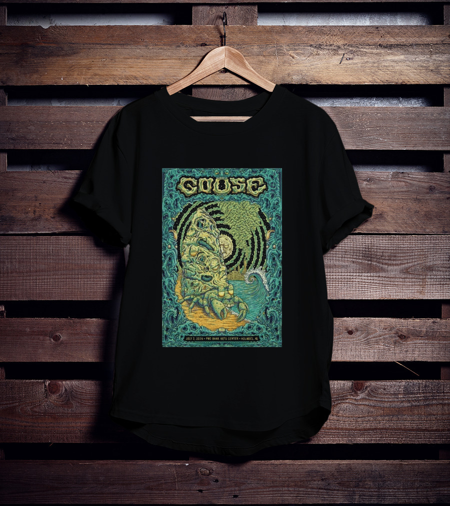 Goose July 2 2026 PNC Bank Arts Center Holmdel NJ Psychedelic Monster Wave T-Shirt