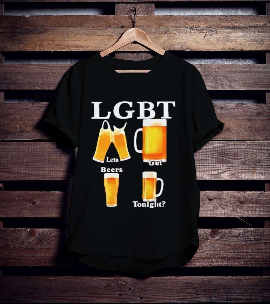 LGBT Lets Get Beers Tonight Beer Drinking Humor T-Shirt