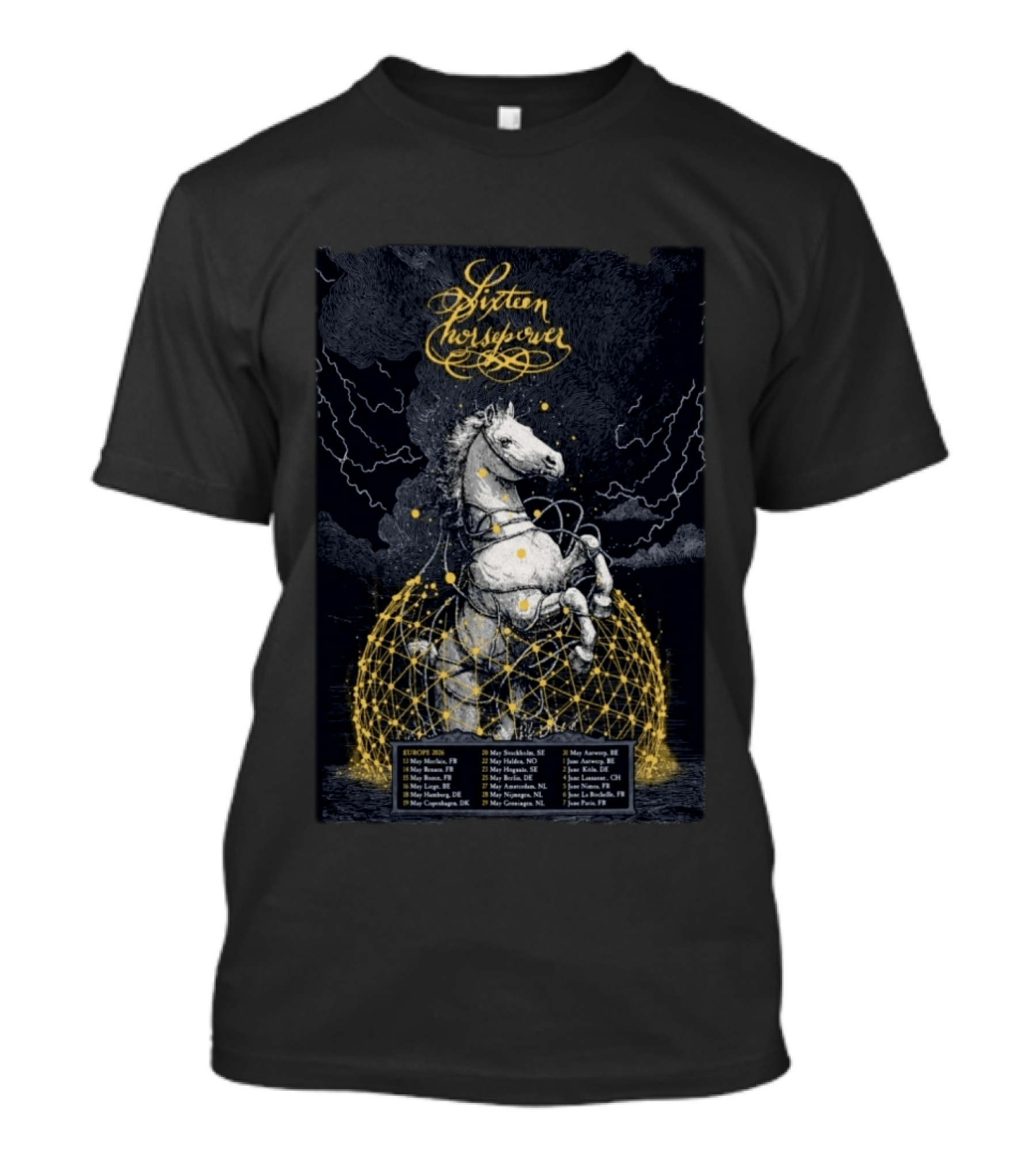 Sixteen Horsepower Europe 2026 Tour Dates And Locations T-Shirt