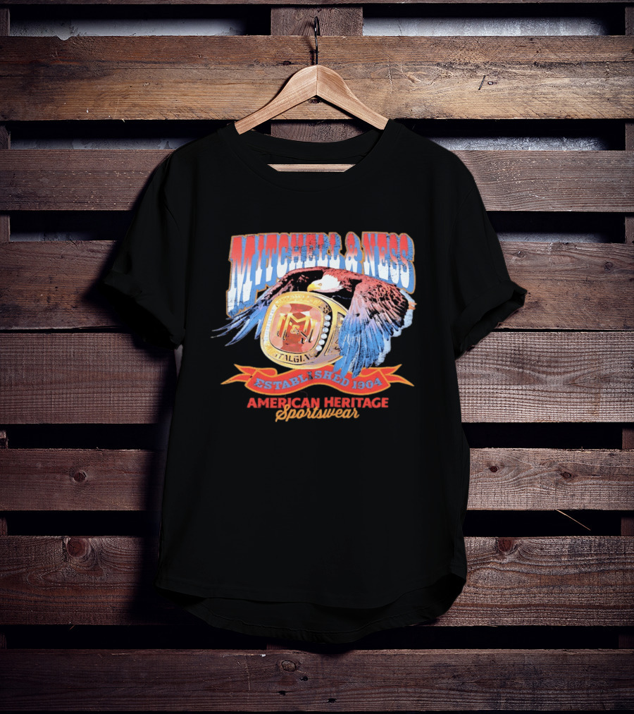 Mitchell And Ness Nostalgia Co American Heritage Sportswear Established 1904 Eagle Ring T-Shirt