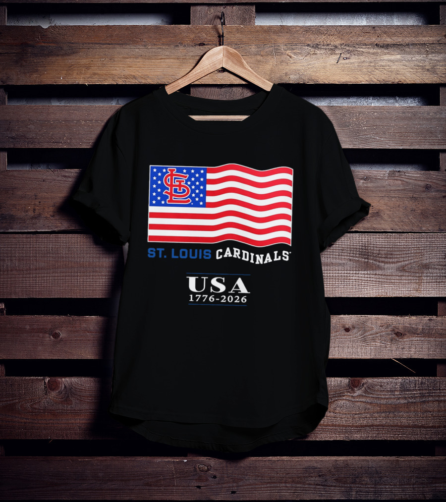 St Louis Cardinals American Flag USA 1776 2026 MLB Baseball T-Shirt
