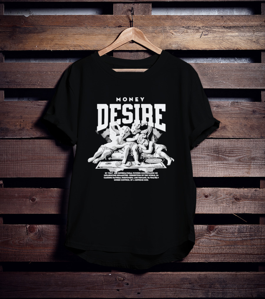 Money Desire Cherubs Sitting On Dollars Cotton USA T-Shirt