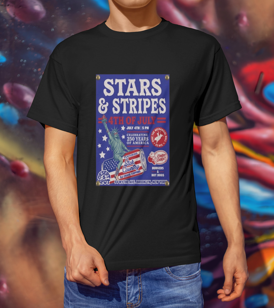 Stars & Stripes 4th Of July Celebration 250 Years Of America Brooklyn Event 2026 T-Shirt