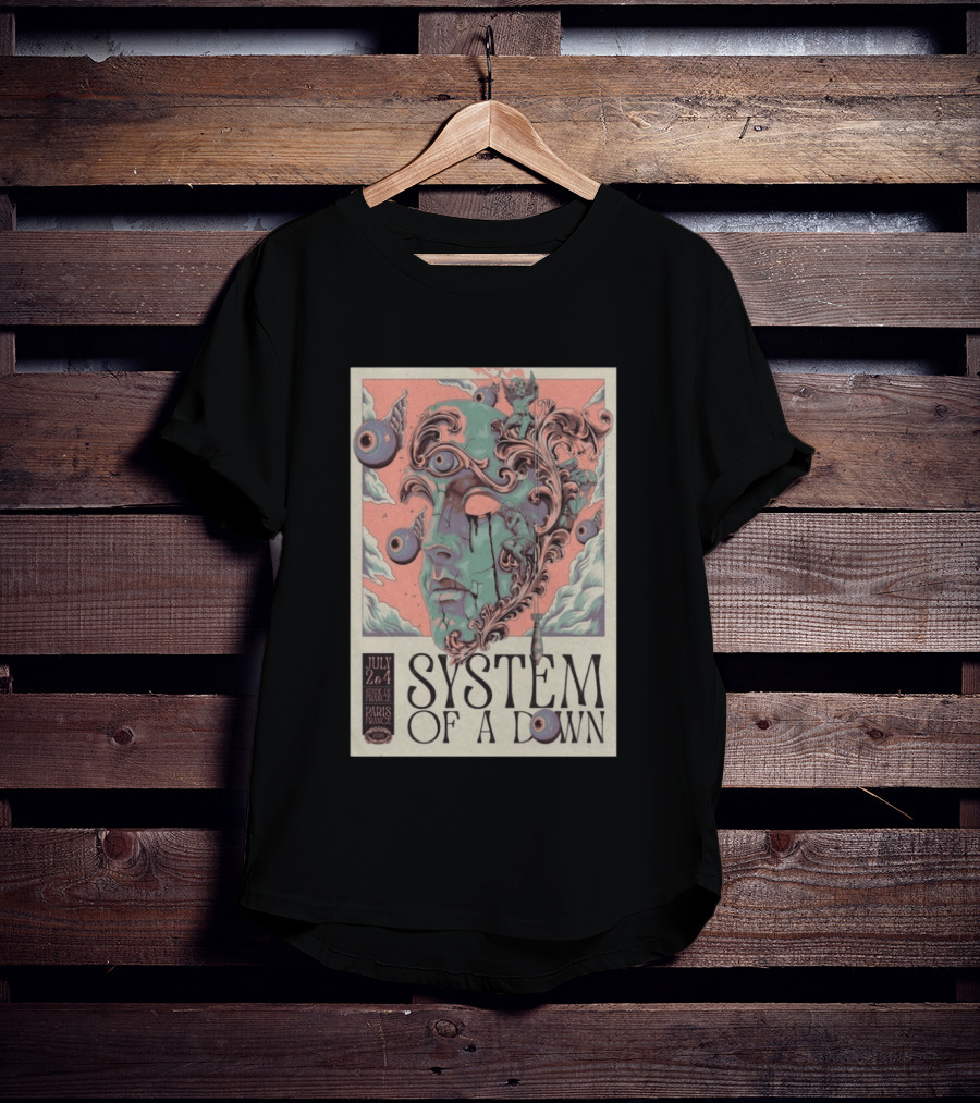 System Of A Down July 2 4 2026 Stade De France Paris Surreal T-Shirt