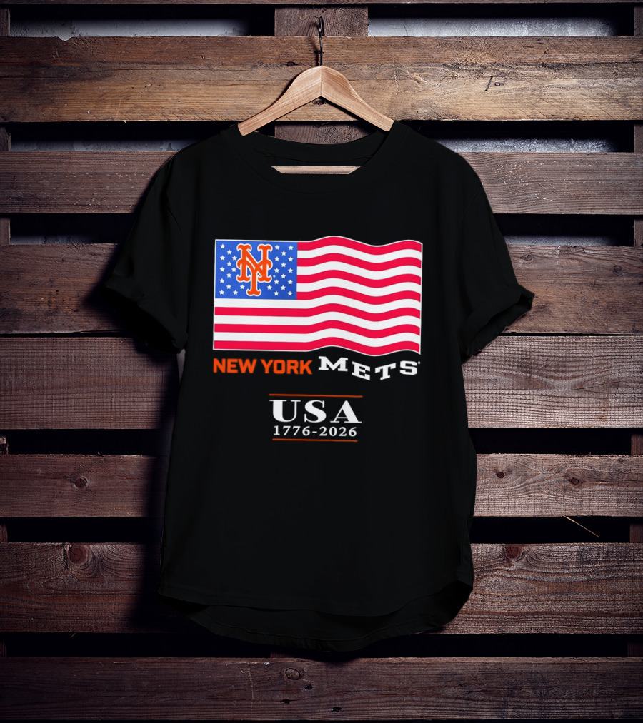 New York Mets American Flag USA 1776 2026 MLB T-Shirt