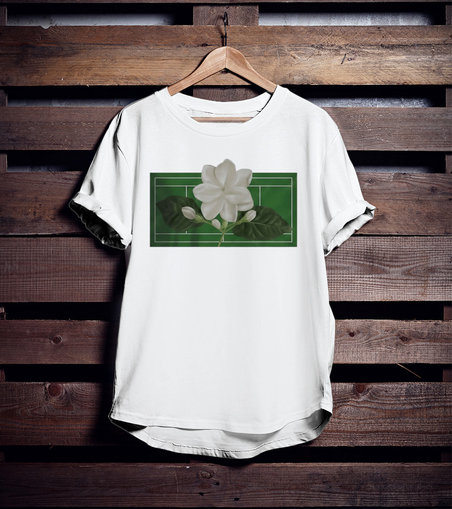 Alexandra Alex Eala Tennis Court Gardenia Floral T-Shirt