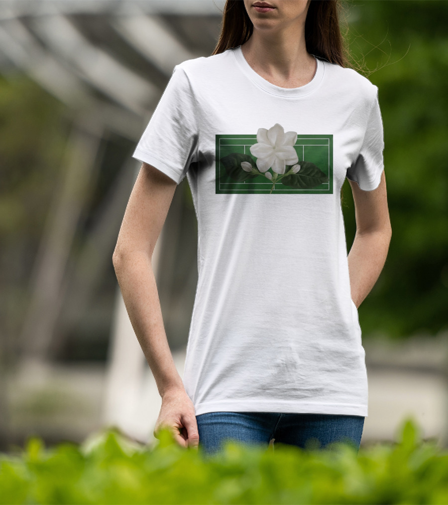 Alexandra Alex Eala Tennis Court Gardenia Floral T-Shirt